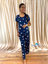 Spun Navy Blue Night Dreams Palazzo Set