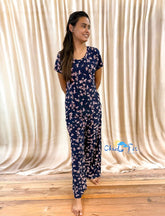 Spun Navy Floral Palazzo Set