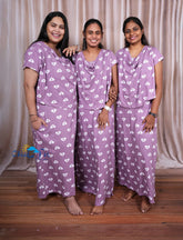 Purple with heart Print