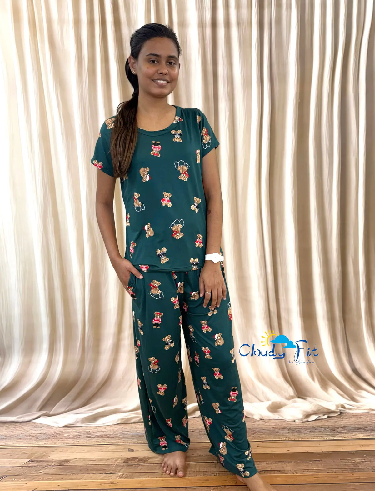 Spun Green Teddy Palazzo Set